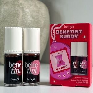 Benefit Benetint Lip & Cheek Tint Set - Shade Dark Cherry & Original Rose.